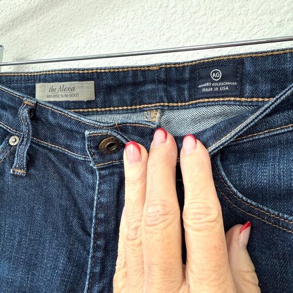 AG Adriano Goldschmied The Alexa Jeans Mid Rise Bootcut Dark Wash USA Made 27 - Picture 2 of 6